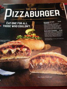 Pizzaburger Menu